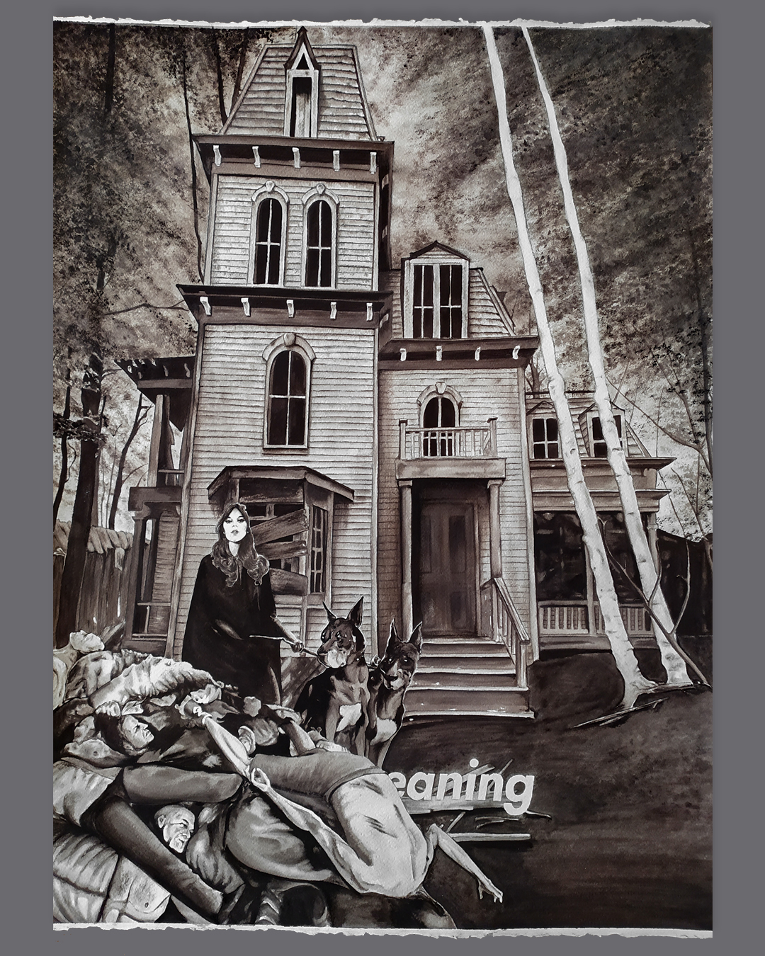 House cleanng - 2020  Aquarel op Arches papier 76 x 56 cm Interesse? Contacteer ons