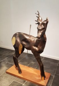 Last One Fading - 2017 - brons, inox, bladgoud,Cortenstaal 110 x 40 x 155 cm ed. 3/6