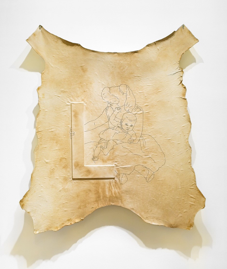 Leather Wall Carpet L - 2006  Leather embossing and pencil drawing110 x 123 cm  Interested? Contact us
