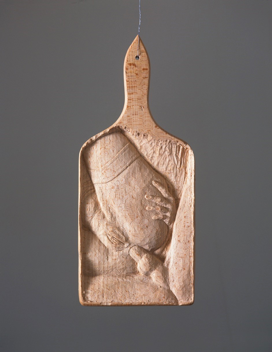 Untitled, carved cutting board (Nr 8) - 1997  wood carving10 x 28 cm  Interested? Contact us