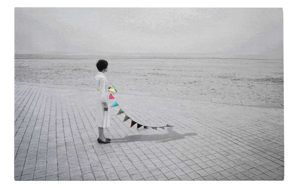 Fairground, 89 x 138 cm, gobelin en handgeborduurd, 2025